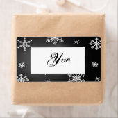 Kerst Sneeuwvlokken Zwart en Grijs Sjabloon I Etiket (Insitu)