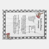 Kerst Sneeuwvogel Recept Keepsake Grijs Plaid Theedoek (Horizontaal)