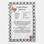 Kerst Sneeuwvogel Recept Keepsake Grijs Plaid Theedoek (Verticaal)