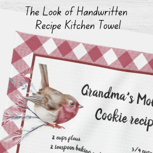 Kerst Sneeuwvogel Recept Keepsake Red Plaid Theedoek