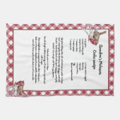 Kerst Sneeuwvogel Recept Keepsake Red Plaid Theedoek (Horizontaal)