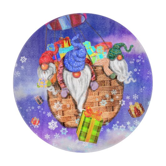 Kerst Snijplank Gnomen Gifts (Voorkant)