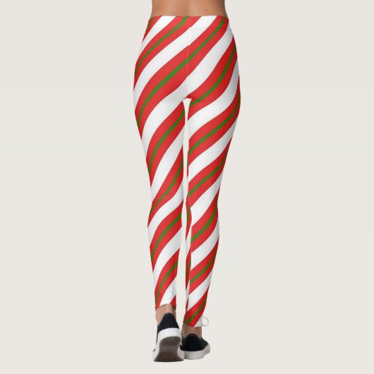 Kerst snoep Cane Gestreepte Vrouwen Leggings (Achterkant)