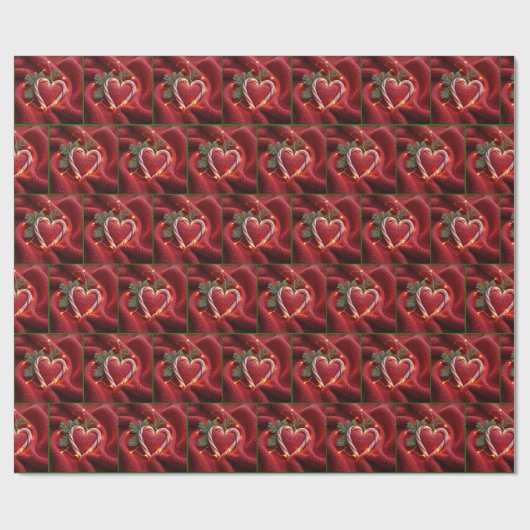 Kerst snoep Cane Hart met Lichten Cadeaupapier (Vlak)