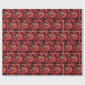 Kerst snoep Cane Hart met Lichten Cadeaupapier (Vlak)