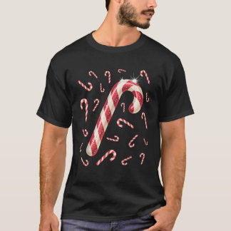 Kerst snoep Cane Merry Helder Rood Wit Snoep T-shirt