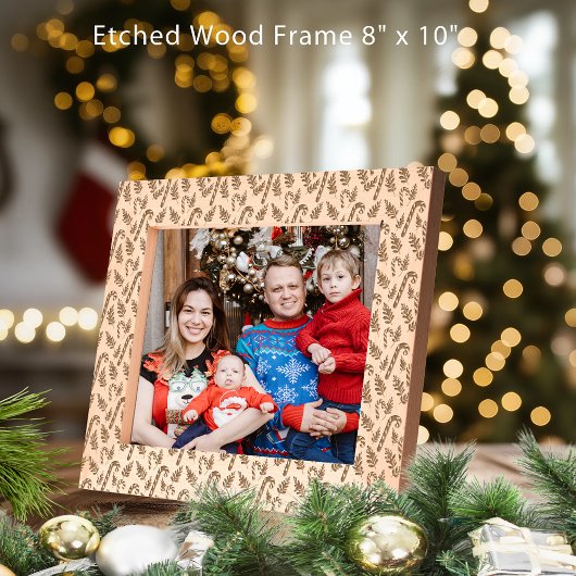 Kerst Snoep Cane Patroon 10x8 Gegraveerde Lijstjes