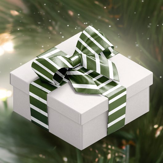 Kerst snoep Cane Stripes Groen en Wit Satijnen Lint