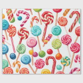 kerst snoep delight wrapping paper cadeaupapier (Vlak)