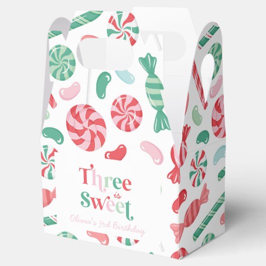 Kerst Snoep Drie is Lief 3e Verjaardag Bedankdoosjes (Geopend)