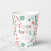 Kerst Snoep Drie is Lief 3e Verjaardag Papieren Bekers (Voorkant)