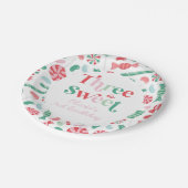 Kerst Snoep Drie is Lief 3e Verjaardag Papieren Bordje (Gekanteld)