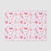 Kerst Snoep en Hot Chocolate Roze Tissuepapier (Voorkant)