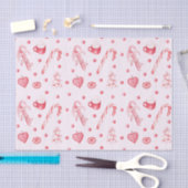 Kerst Snoep en Hot Chocolate Roze Tissuepapier (Craft)