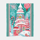 Kerst Snoep Huis Fleece Deken (Voorkant)