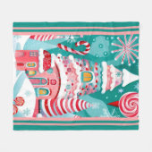 Kerst Snoep Huis Fleece Deken (Voorkant (Horizontaal))