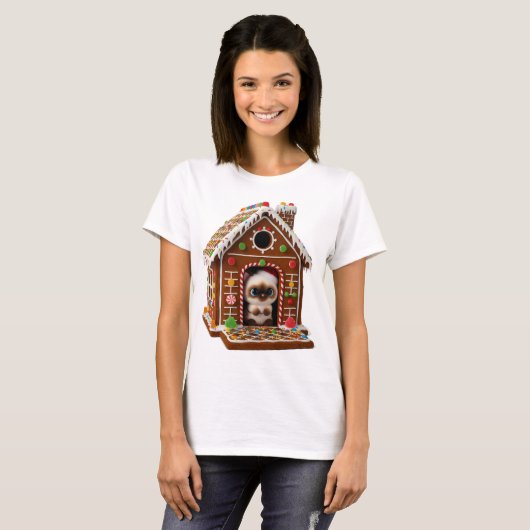 Kerst snoep huis t-shirt (Voorkant volledig)