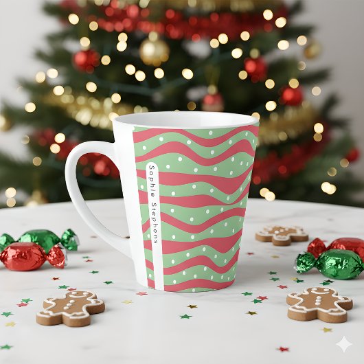 Kerst snoep kerstpatroon latte mok