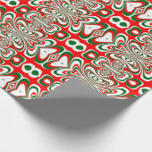 Kerst Snoep Klassiek rood en groen Cadeaupapier (Hoek)