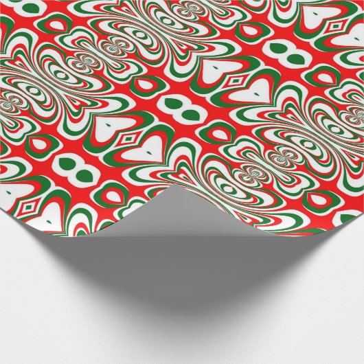 Kerst Snoep Klassiek rood en groen Cadeaupapier (Hoek)