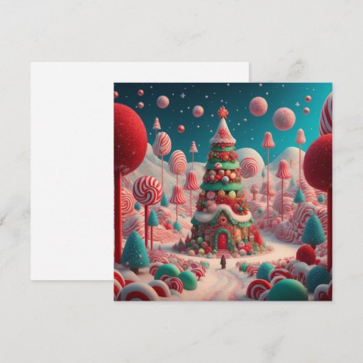 Kerst snoep land A Feestdagenkaart (Voorkant / Achterkant)