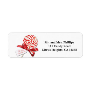 Kerst Snoep Lolly met Groet Vakantie Etiket