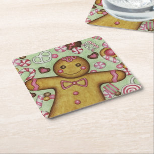 Kerst Snoep Papier Onderzetters