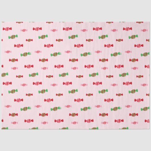 Kerst Snoep Patroon Tissuepapier (Voorkant)