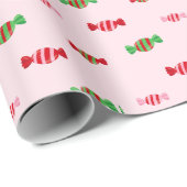 Kerst Snoep Pattern Cadeaupapier (Rol Hoek)