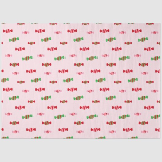 Kerst Snoep Pattern Tissuepapier (Voorkant)