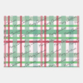 Kerst snoep plaid raster inpakpapier vel (Voorkant)