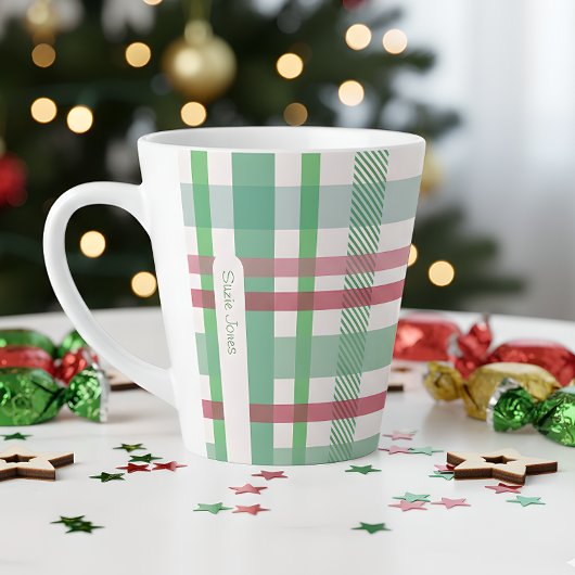 Kerst snoep plaid raster latte mok