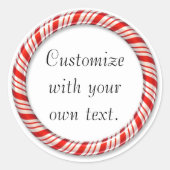 kerst snoep riet cirkel stickers (Voorkant)