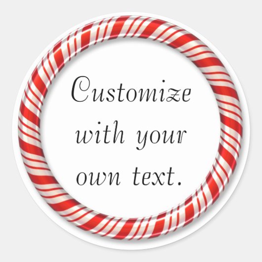 kerst snoep riet cirkel stickers (Voorkant)