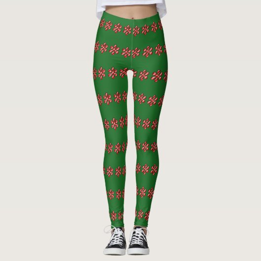 Kerst 🎄 snoep-riet, sterren leggings te koop! (Voorkant)