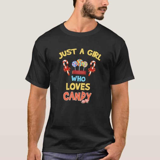 Kerst Snoep Shirt gewoon een meisje dat houdt van (Voorkant)