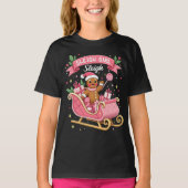 Kerst Snoep Sleigh Girl Gingerbread Vakantie T-shirt (Voorkant)