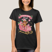 Kerst Snoep Sleigh Girl Gingerbread Vakantie T-shirt (Voorkant)