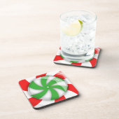 Kerst Snoep Square Bier Onderzetter (Rechterzijde)
