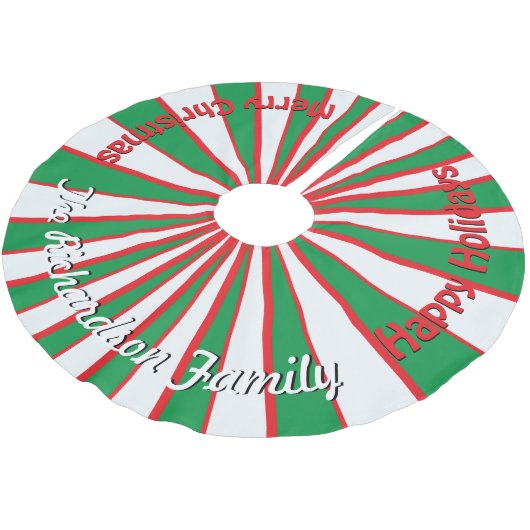 Kerst Snoep Strepen JOUW NAAM HIER Boomrok Kerstboom Rok (Gekanteld)