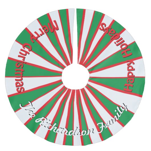 Kerst Snoep Strepen JOUW NAAM HIER Boomrok Kerstboom Rok (Voorkant)