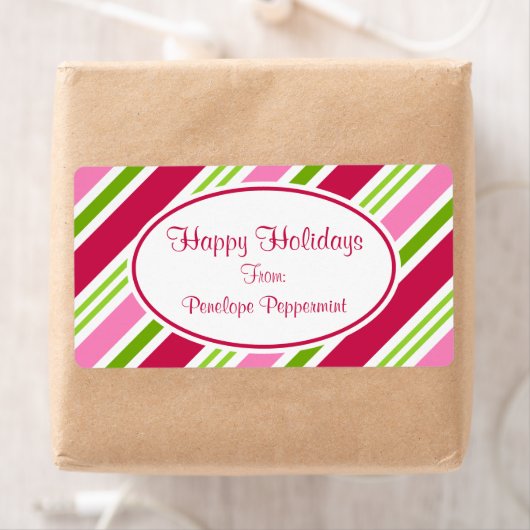 Kerst Snoep Strepen Labels (Insitu)