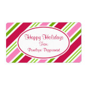 Kerst Snoep Strepen Labels (Voorkant)