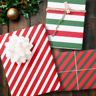 Kerst Snoep Stripe Wrapping Paper