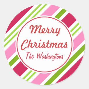 Kerst Snoep Stripes Stickers