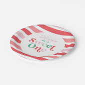 Kerst Snoep Sweet One Eerste Verjaardag Papieren Bordje (Gekanteld)