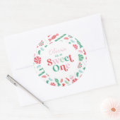 Kerst Snoep Sweet One Eerste Verjaardag Ronde Sticker (Envelop)