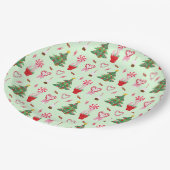 Kerst Snoep Trees Pattern Papieren Bordje (Gekanteld)