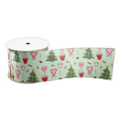 Kerst Snoep Trees Pattern Satijnen Lint (Spoel)