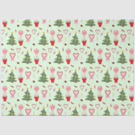 Kerst Snoep Trees Pattern Tissuepapier